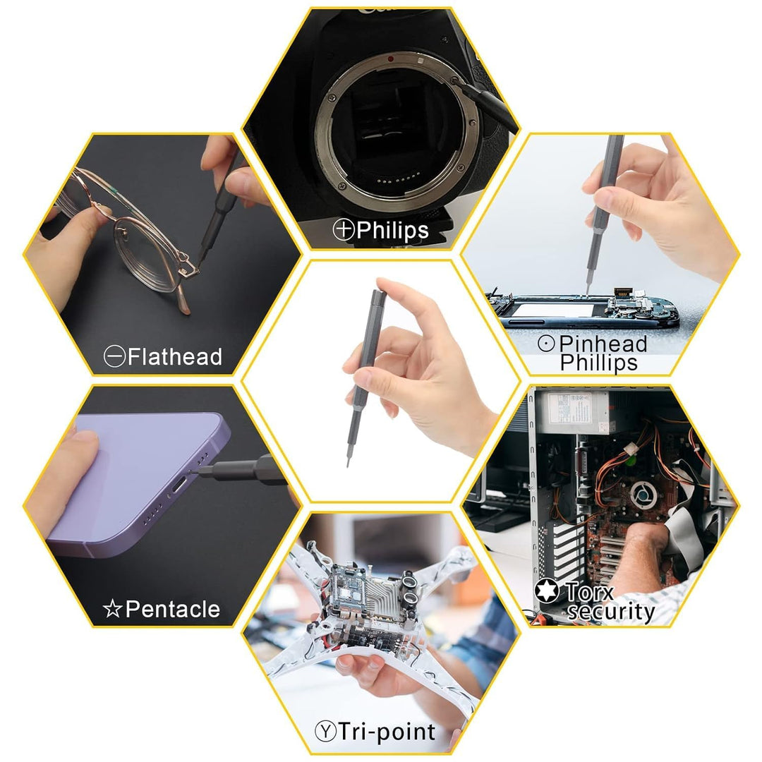 24 in 1 Mini Screwdriver Set with Case, Small Flathead Magnetic Screwdriver Kit for Electronics