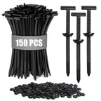 Universal Cable Tie Buckle for Cars, Heavy Duty Self-Locking UV Resistant Zip Ties with Push Pin Button (SVO_14)