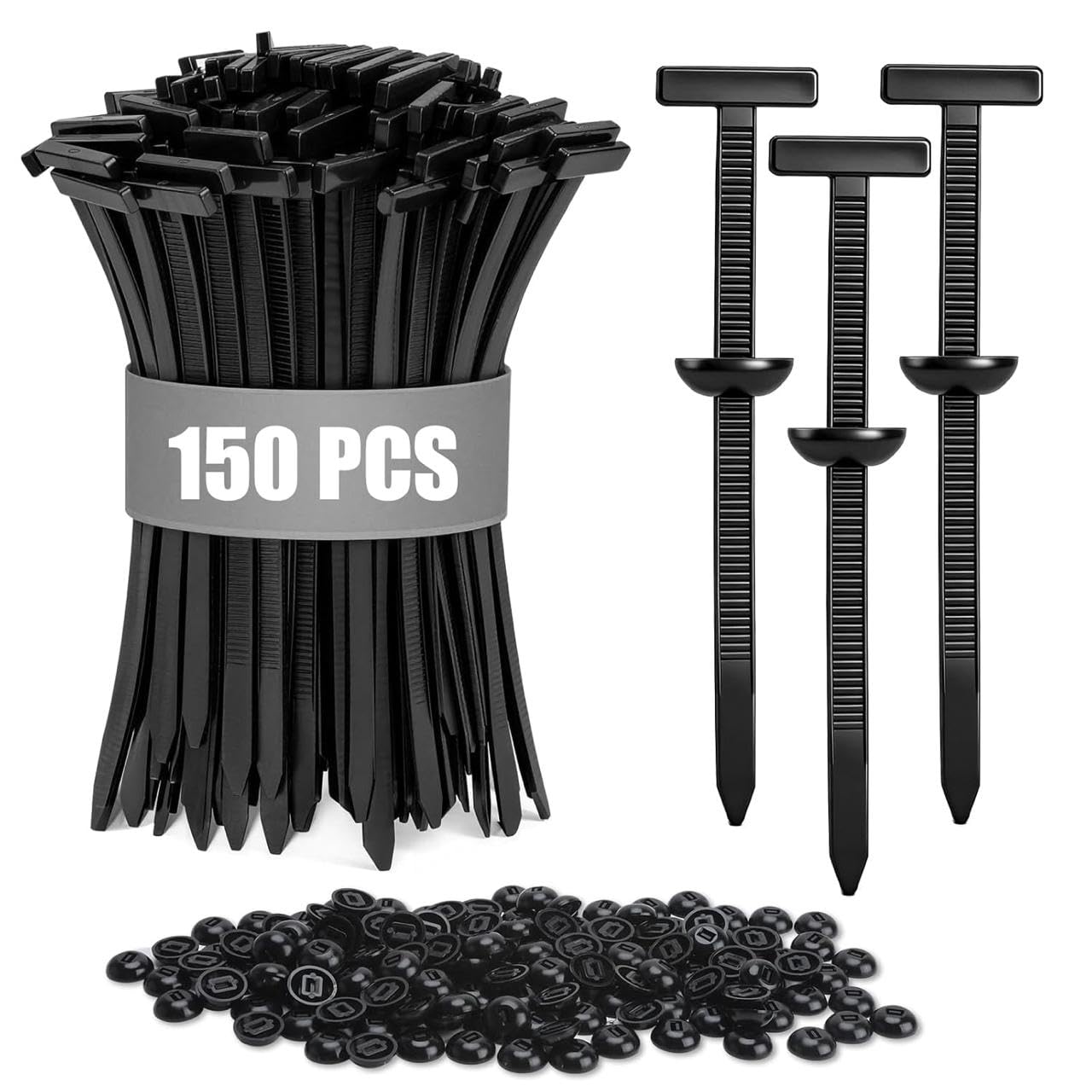 Universal Cable Tie Buckle for Cars, Heavy Duty Self-Locking UV Resistant Zip Ties with Push Pin Button (SVO_14)