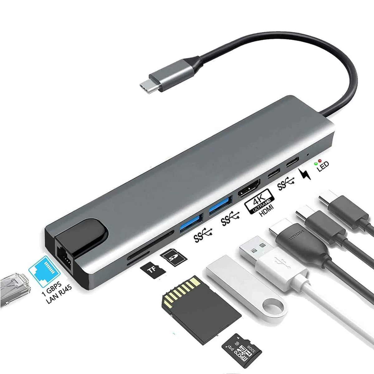 8 in 1 USB C Hub (SVO-32)