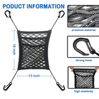 3-Layer Car Mesh Organizer, Seat Back Net Bag, Barrier of Backseat Pet Kids, Cargo Tissue Purse Hold (SVO_10)