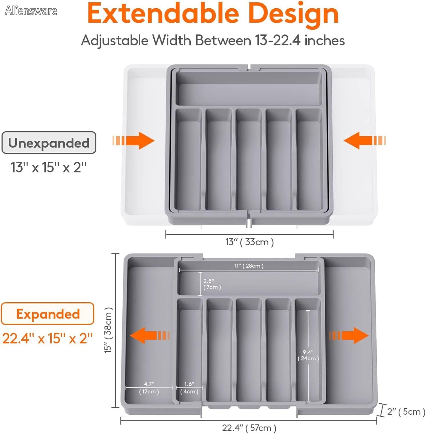 Aliensware Expandable Slider Kitchen Drawer Organizer (SVO_11)