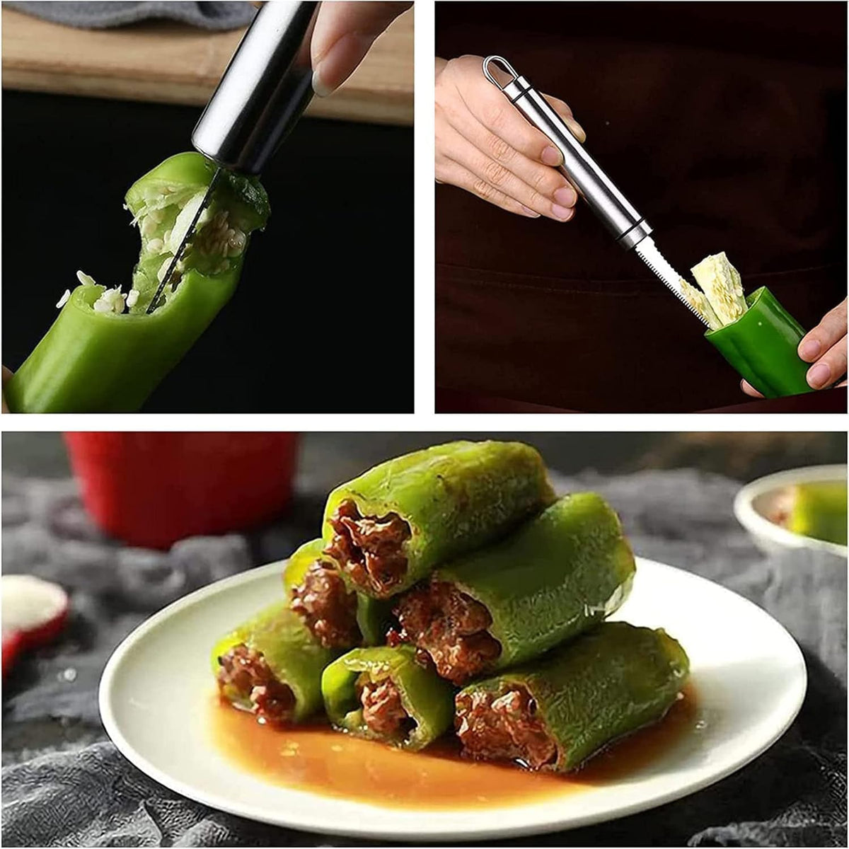 Stainless Steel Chili Corer Pepper Corer Seed Remover (SVO-22)