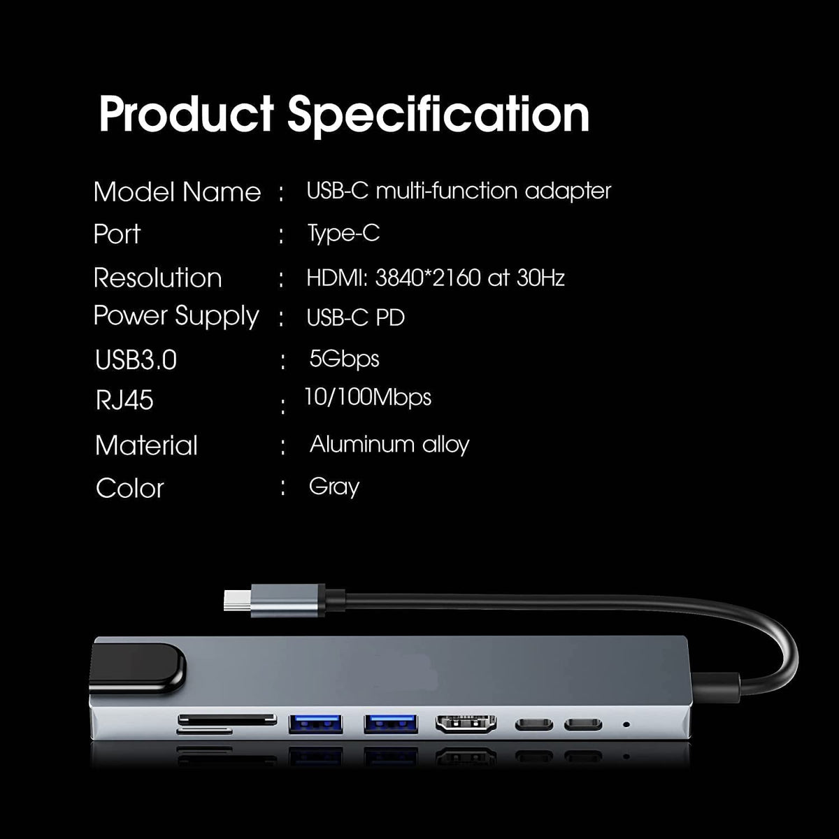 8 in 1 USB C Hub (SVO-32)