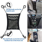 3-Layer Car Mesh Organizer, Seat Back Net Bag, Barrier of Backseat Pet Kids, Cargo Tissue Purse Hold (SVO_10)